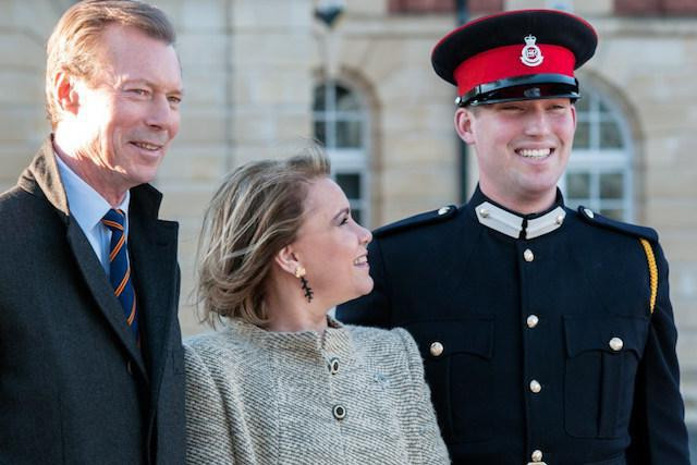 Library picture: Prince Sébastien is seen (on right) with his parents, Grand Duke Henri and Grand Duchess Maria Teresa, during his graduation ceremony at Royal Military Academy Sandhurst in August 2017 Cour grand-ducale/Lola Velasco