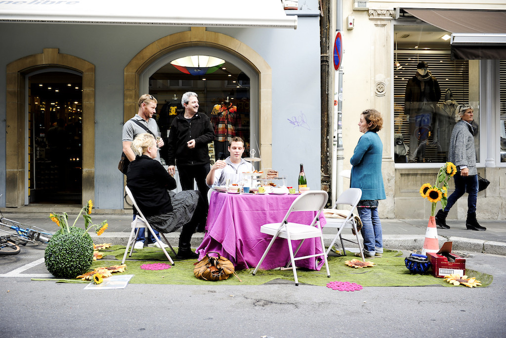 In 2010 Luxembourg City joined in the annual global “PARK(ing) Day” event, which allowed city dwellers to transform metered parking spots into temporary parks for the public good. David Laurent archives