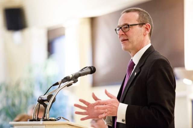 Sir Simon McDonald, permanent under-secretary of the UK Foreign and Commonwealth Office, pictured, was the keynote speaker at Thursday’s talk Jan Hanrion/Maison Moderne