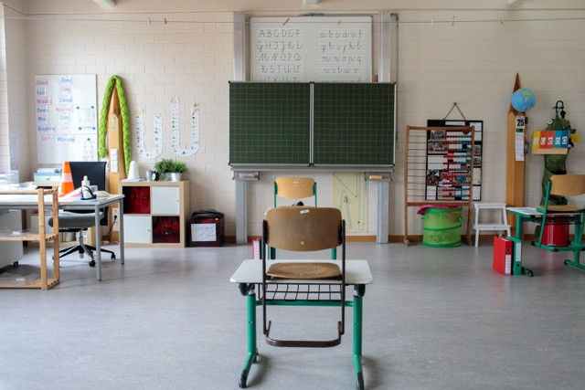 A classroom in the Reckange primary school on 22 May 2020. Teaching unions says they are more concerned with getting students up to speed after a difficult year than with some health regulations. Matic Zorman/Maison Moderne (archives)