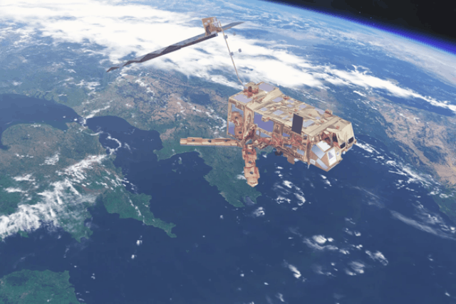 Archive image of a MetOp satellite developed by the European Space Agency ESA