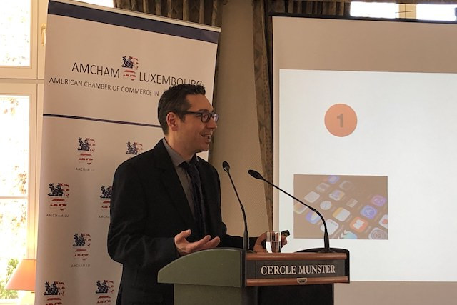 Damien Schreurs, owner and founder of EasyTech, during Amcham's luncheon on Monday Delano staff