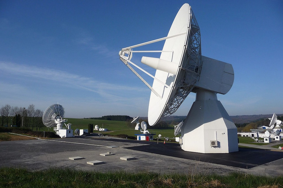 A Galileo IOT L-band antenna at the European Space Agency’s ground station in Redu, just an hour’s drive from Luxembourg. European Space Agency