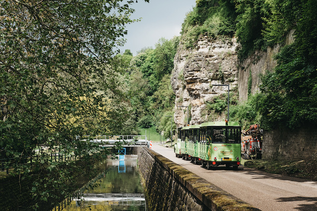 The green tourist train is pictured in the Pétrusse valley in Luxembourg City Shutterstock