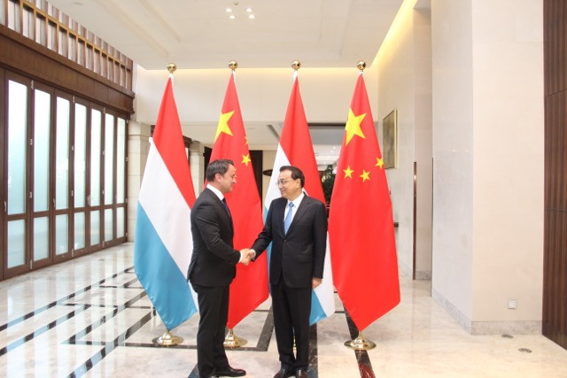 Xavier Bettel and his Chinese counterpart Li Keqiang met at the Boao forum for Asia on Hainan Island. ME