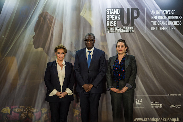The conference is hosted in conjunction with the Women’s Forum for the Economy and Society and with the support of the Luxembourg government. The Dr Denis Mukwege Foundation and Céline Bardet’s We Are Not Weapons of War organisation are partners of the event. Mike Zenari