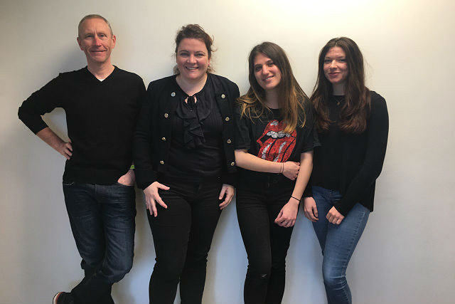 Women financial education platform Startalers co-founders Thierry Smets and Gaelle Haag pictured with two interns Startalers