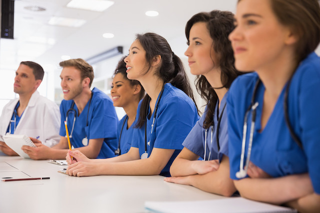 Illustration photo shows student doctors. 125 students are enrolled in the first bachelors in medicine at the University of Luxembourg Shutterstock