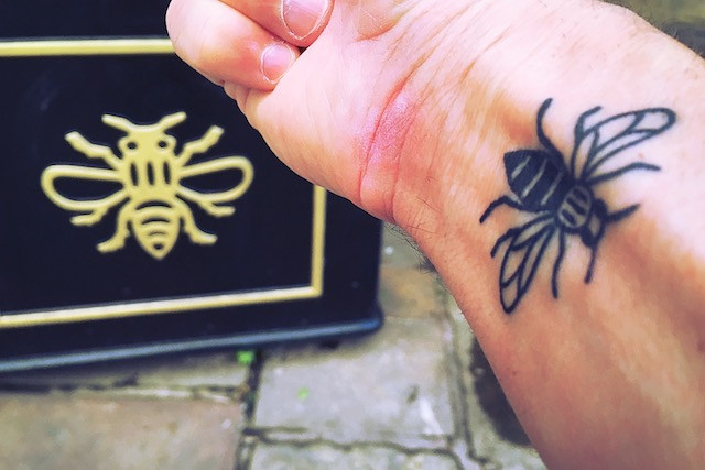 For former Luxembourg resident Mike Hawkins, the Manchester bee on his forearm is a constant reminder to make the most out of every day  Mike Hawkins