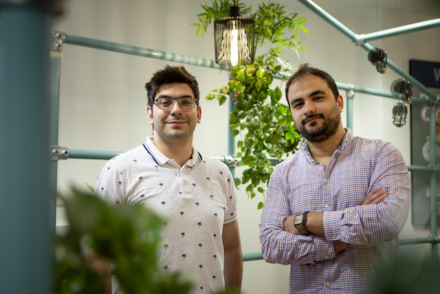 Syrian entrepreneurs Saleem Najjar and Rami Alattar in the Lhoft building that houses their fintech startup Patricia Pitsch/Maison Moderne