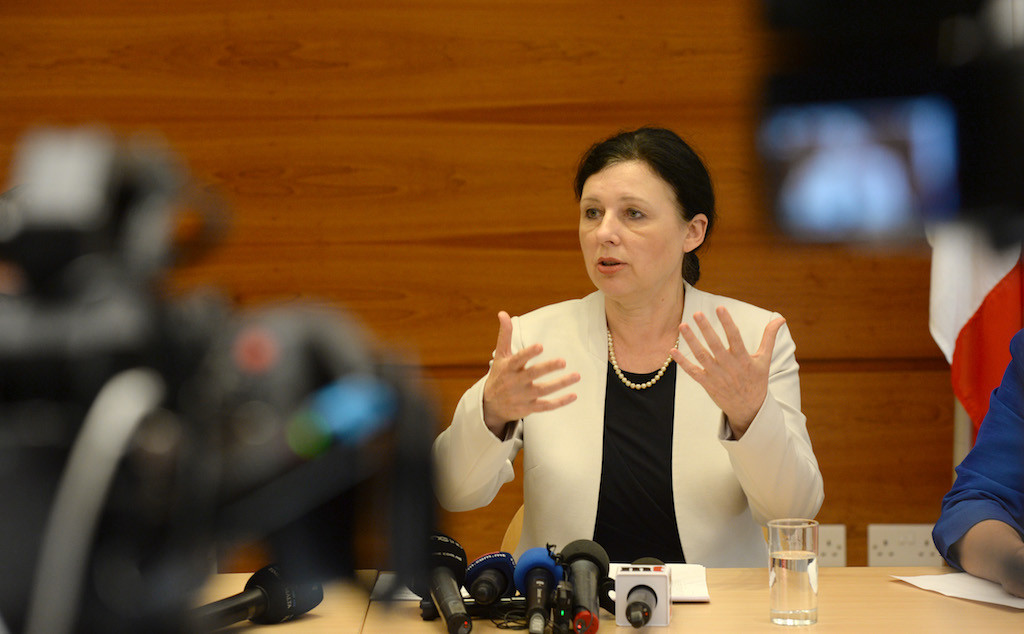 Justice commissioner Věra Jourová in Malta in June this year. The island is named on an OECD blacklist of 21 nations operating passport schemes that are deemed to pose a high risk of tax evasion. European Union