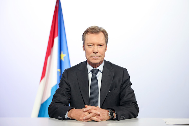 Luxembourg's Grand Duke Henri is pictured during a speech to the nation televised by RTL on Tuesday Sophie Margue/Grand Ducal Court