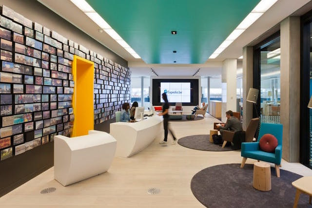Expedia’s fun office design is not the source of employee happiness. Expedia