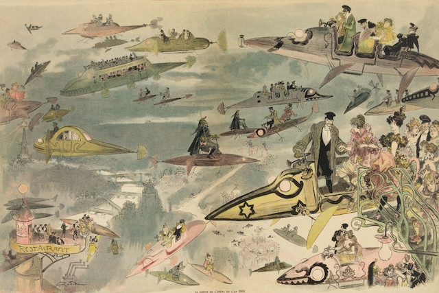 Artist Albert Robida imagined in 1882 how air travel might look in future. Shutterstock