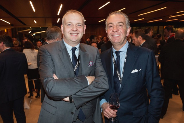 Kneip CEO Neil Ward with company founder Bob Kneip at a Paperjam Club event in March 2019. Jan Hanrion/Maison Moderne (archives)