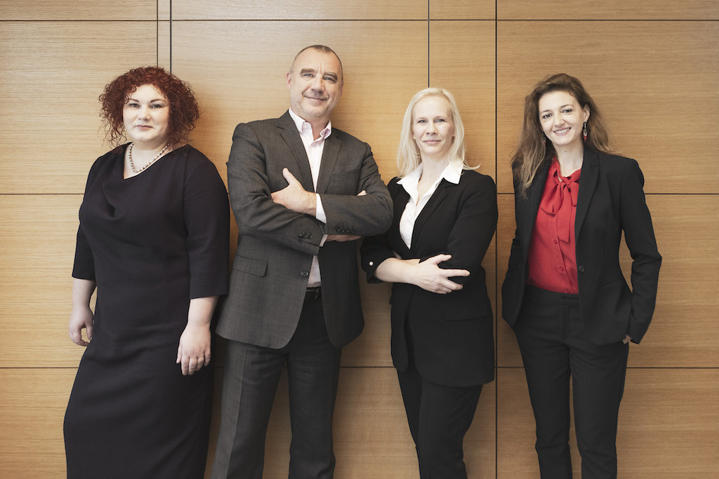 Gabriela Nguyen-Groza, Olivier Courtois, Martine Kerschenmeyer and Kahina Feknous pictured at the Korn Ferry offices in Luxembourg City. Maison Moderne