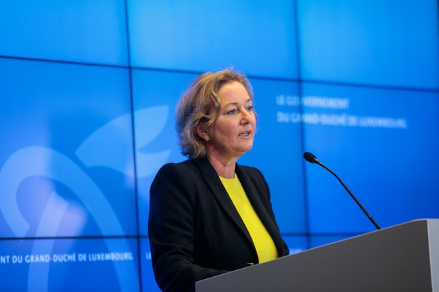 Health minister Paulette Lenert, pictured at a press briefing on 20 May, has been in the spotlight since the coronavirus pandemic struck Luxembourg. On Thursday she will answer questions in a live chat. Matic Zorman