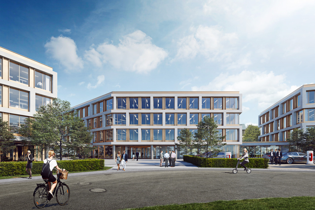 Artist impression shows the new Atenor office complex in Leudelange Atenor