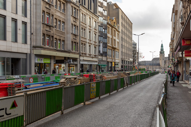 Tram works in the Gare district as seen in January 2020 Romain Gamba/archives