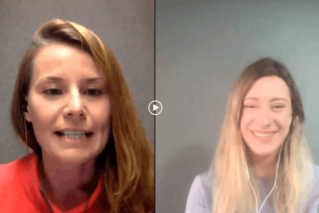 Delano journalist Jess Bauldry is pictured left with data scientist Lisa Veiber Screengrab