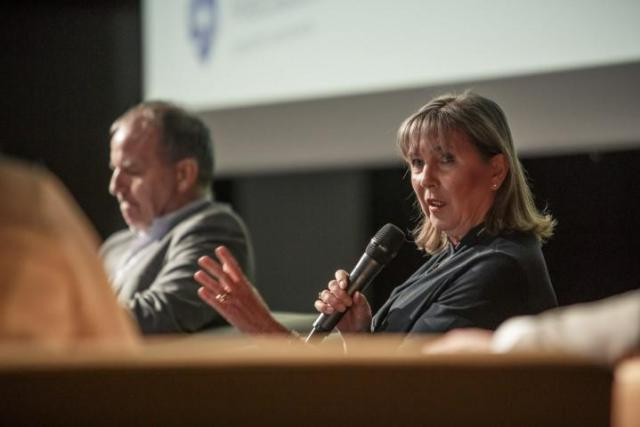 Lydie Polfer, mayor of Luxembourg City, heads the DP list for this October’s local elections in the capital. Pictured: Polfer speaks during a Paperjam Club conference on urban development in the capital, held in October 2016. Maison Moderne