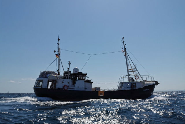 The Eleonore is pictured in this photo by Johannes Filous tweeted by Lifeline on 24 August 2019 Johannes Filous