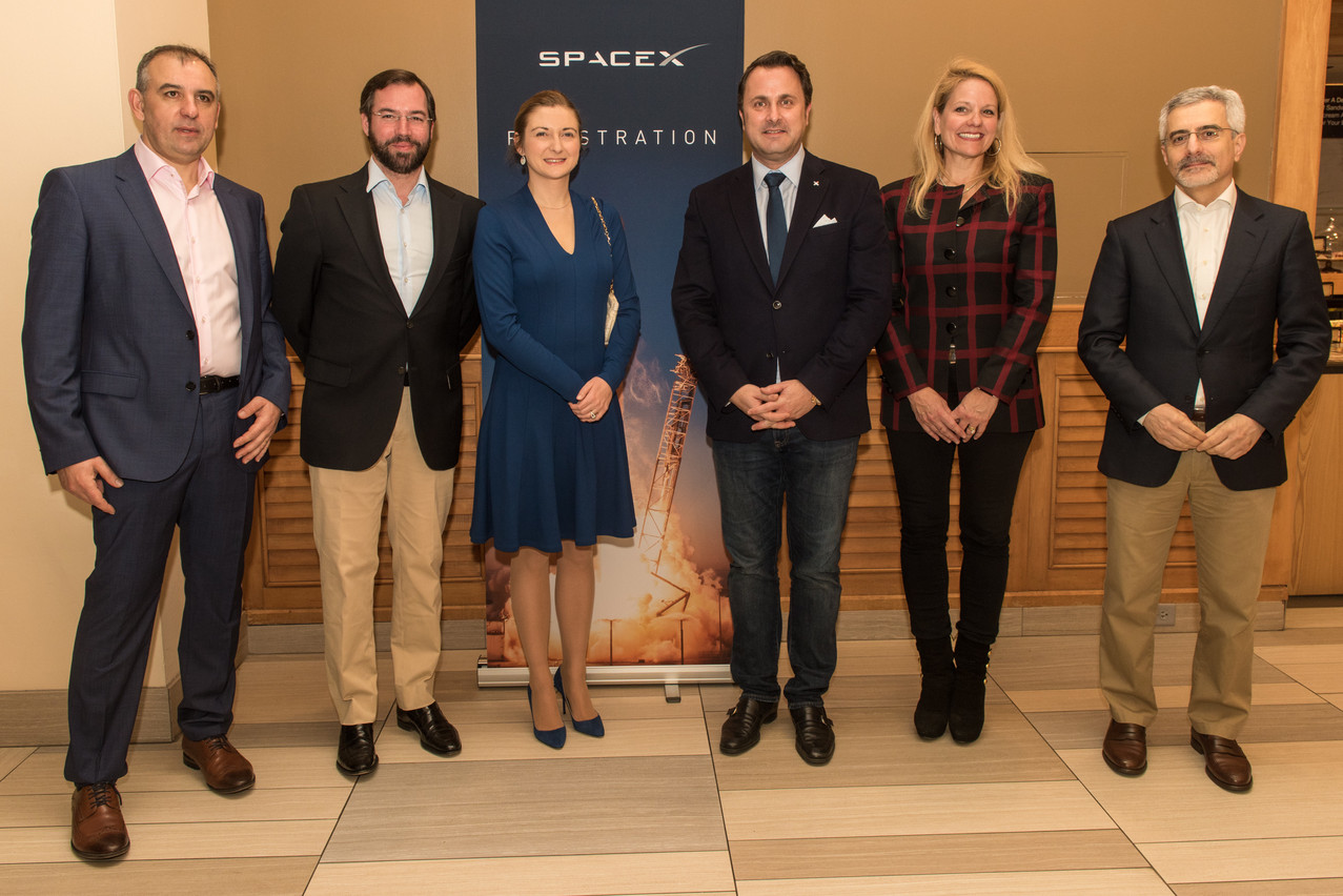 The satellite launched can be followed live on http://www.spacex.comPictured: Patrick Biewer, president-director general of GovSat; Prince Guillaume ; Princess Stéphanie, Xavier Bettel, prime minister; Gwynne Shotwell, president and director of operations of SpaceX; Karim Michel Sabbagh, president and CEO of SES Charles Caratini/SIP
