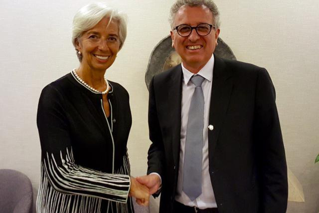 IMF chief Christine Lagarde with Luxembourg finance minister Pierre Gramegna in Washington Luxembourg finance ministry