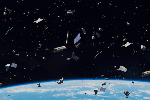 Space debris is among the issues covered in the sustainable guidelines for space. NASA estimates there are roughly 500,000 pieces of space junk orbiting Earth. Shutterstock
