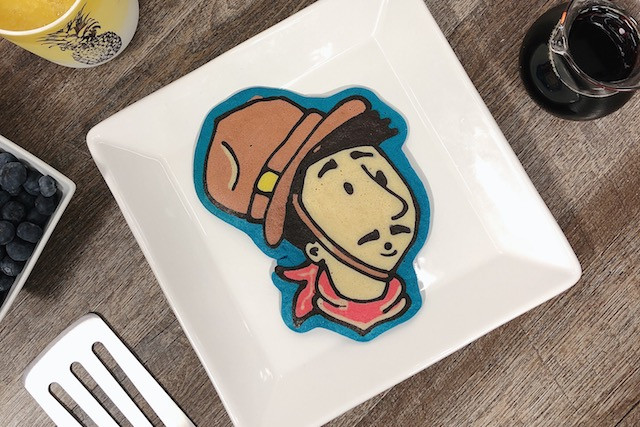 Managing Director Jean-Luc Brosius says one of the appeals of the Farin'Up brand in the US is the character Louis, shown here in a pancake rendition by pancake artist Jasmine Rezonable.  Farin'Up USA