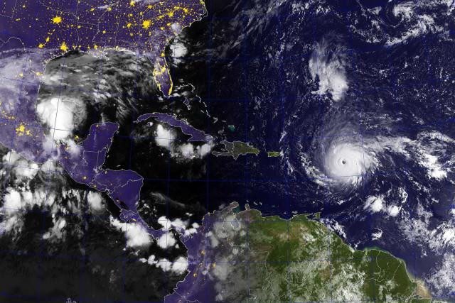 A US Navy image shows hurricane Irma over Saint-Martin island US Navy