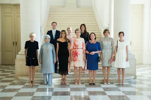 May 2017 photo of the spouses of fellow Nato heads of state or government, which was posted on the White House Facebook page Facebook/The White House