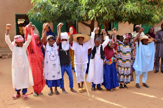 Children representing differen ethnic groups in Niger pose for a photo Foreign Affairs Ministry