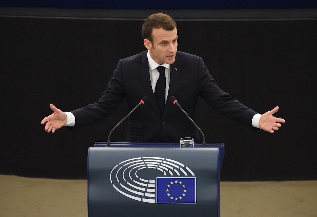 Emmanuel Macron told the European Parliament on Tuesday “we need a sovereignty that is stronger than just our own, which complements but does not replace it.” European Union/EP WT5