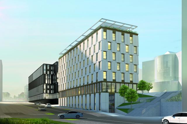 Artists' impression of the OBH building complex to open in Kirchberg in 2020 M3 Architectes