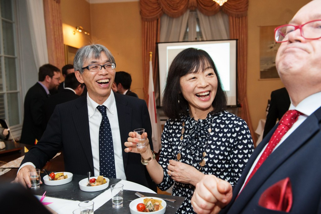 The Japanese ambassador, Shigeji Suzuki, and his wife, Eriko, hosted a saké tasting event at their residence on Thursday 23 March. LaLa La Photo