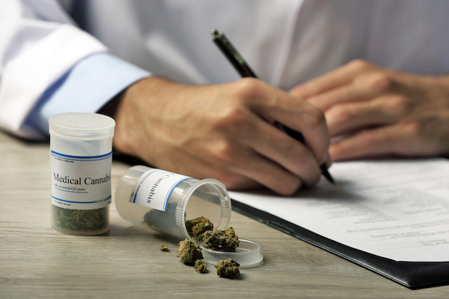 Illustration photo shows a doctor prescribing medical cannabis. Shutterstock