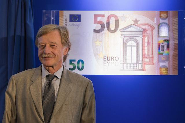 Senior Luxembourg banker Yves Mersch, pictured in this 2016 photo, has compared bitcoin to a Ponzi scheme ECB/archive