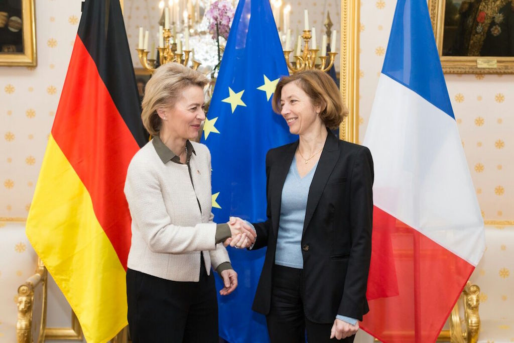 Common cause: Ursula von der Leyen and Florence Parly, the defence ministers of Germany and France, at a meeting in Paris last November. Florence Parly Twitter account