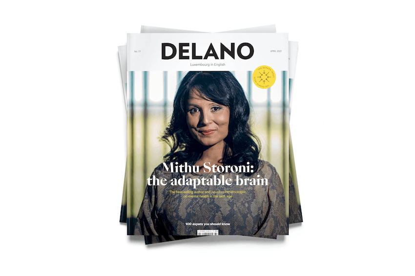 Mithu Storoni is seen on the cover of Delano’s April 2021 print edition, which features 100 expats in Luxembourg that you should know, and is available now on newsstands across Luxembourg Maison Moderne