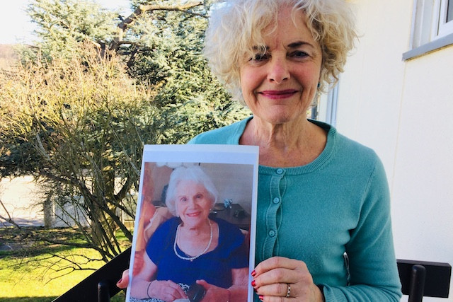 Stephanie Wester-Hubert, with a photo of her mum, Angela Stephanie Wester-Hubert