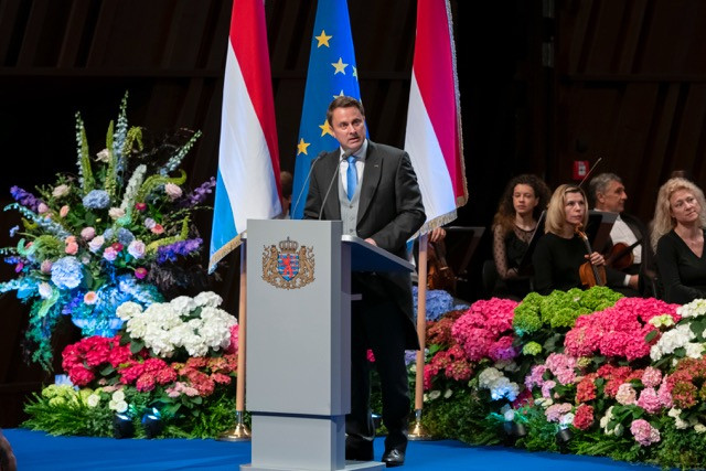 Luxembourg prime minister Xavier Bettel paid tribute to Grand Duke Jean at Sunday's ceremony SIP / Emmanuel Claude