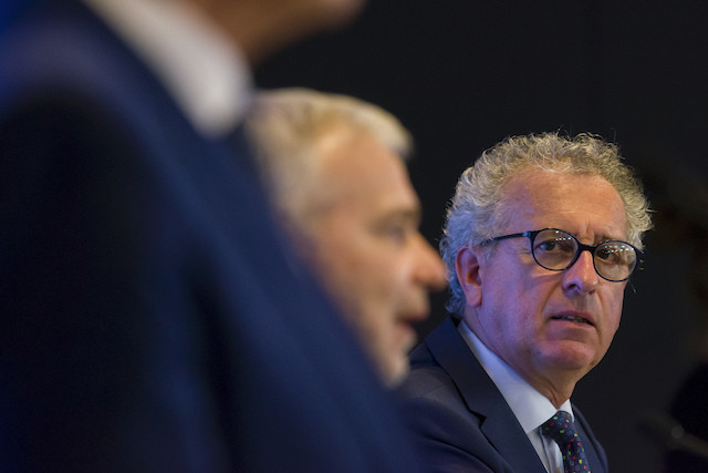 Luxembourg finance minister Pierre Gramegna is pictured during a press conference on 20 May 2020 to unveil the "Neistart Lëtzebuerg" rescue package Luxembourg government/Jean-Christophe Verhaegen