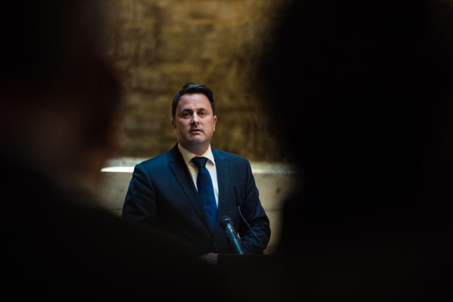 PM and minister for media Xavier Bettel, seen here addressing journalists and publishers in January 2018, says that supporting a diverse, pluralistic and independent media landscape over the long term is imperative for any democratic state. Mike Zenari (archives)