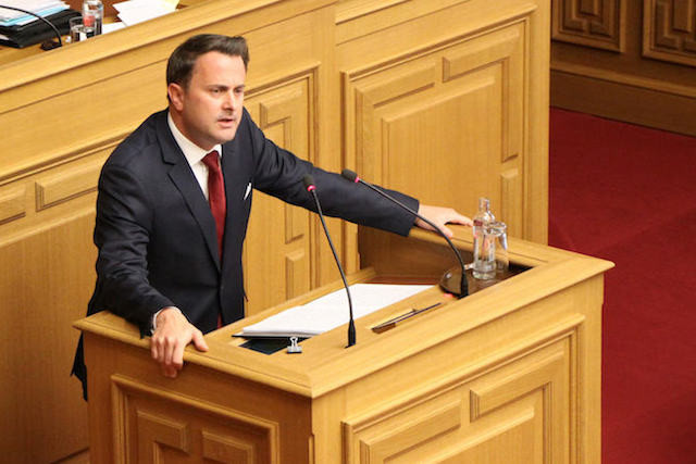 Xavier Bettel, the prime minister and media minister, addresses parliament on the state of the nation on 26 April 2016 Chambre des députés