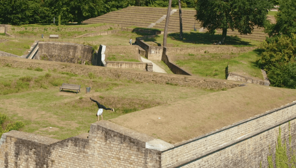 A still featuring freerunner Lynn Jung from the new video showing Luxembourg City’s fortifications as a “historical frame for contemporary life.” ministry of culture