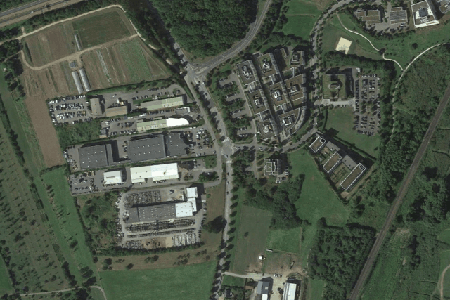 A satellite view of the Munsbach industrial estate where Oberweis will move its operations starting 2021 Google maps