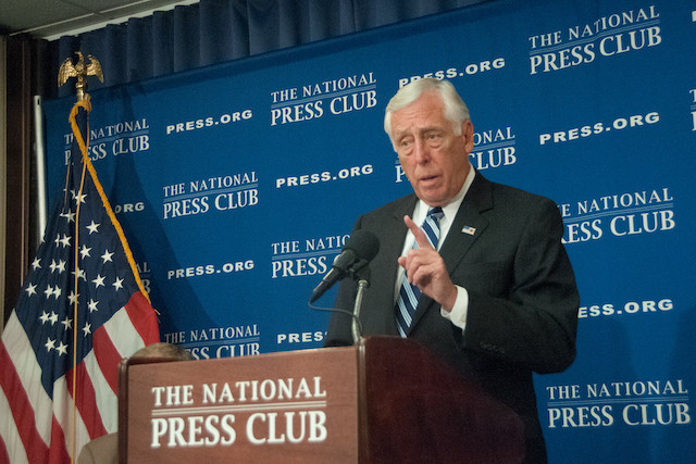 Steny Hoyer (shown here in a 2014 conference) has been the US House majority leader since 2019, serving as a US Representative for Maryland since 1981.  Shutterstock