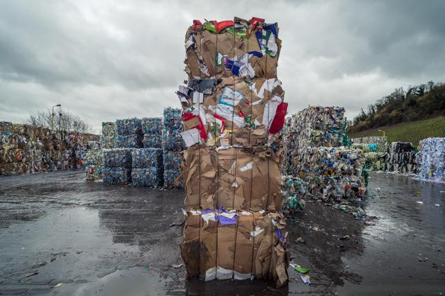 Bundles of packaging to be recycled are shown at the sorting centre in Bech-Kleinmacher, on the Moselle Mike Zenari/archives