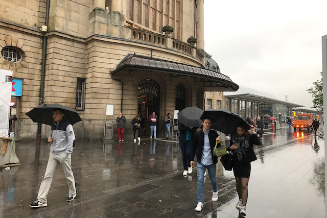 The main entrance of the central train station in Luxembourg City, seen the morning of 14 May 2018 Staff